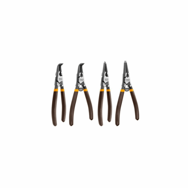 Ingco 4Pcs Circlip Pliers Set 180Mm, Cr-V Steel Black Finish Hccps26180