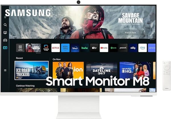 Samsung 32&Quot; 4K Smart Monitor M8 M80C, Iconic Slim Design, White Ls32Cm801Umxue