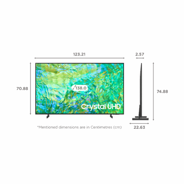 Samsung 55&Quot; Led Uhd Smart Tv With Dynamic Crystal Color, Crystal Processor 4K, Air Slim Design 55Cu8000