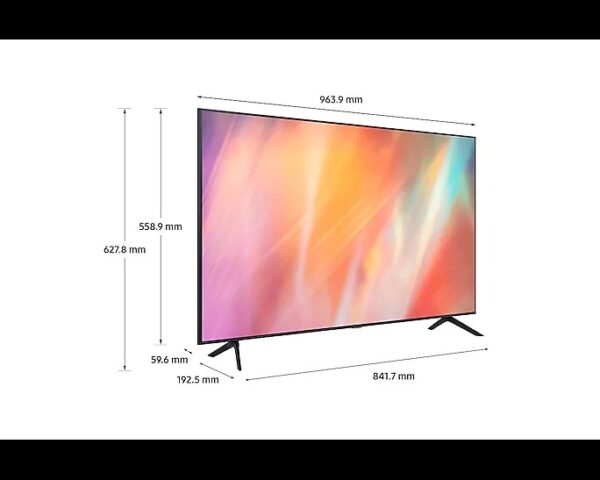 Samsung 43&Quot; Led 4K Crystal Uhd Smart Tv, Crystal Processor 4K, Motion Xcelerator, Purcolour, Pc On Tv, Bezeless Design 43Au7000