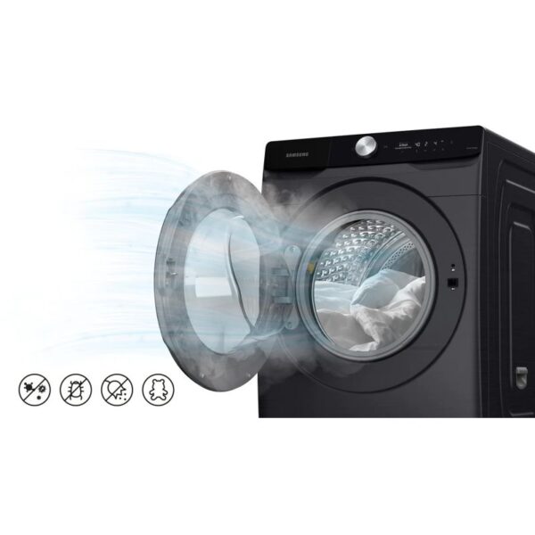 Samsung Washing Machine 21Kg Dryer 12Kg Digital Inverter, Front Load, Eco Bubble, Ai Control, Auto Dispense, Hygiene Steam, Vrt Plus, Black Wd21T6300Gv/Nq
