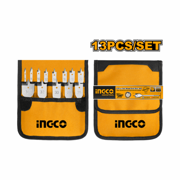 Ingco Flat Wood Drill Bit Set Pack Of 13 Akd41301