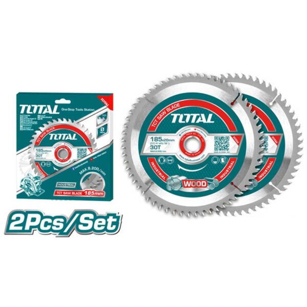 Total Circular Saw Blade 7¼&Quot; For Wood 2Pcs Tac231410