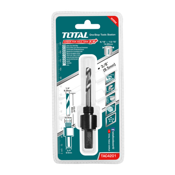 Total Hole Saw Arbor Hex Shank 14Mm To 30Mm Tac4201
