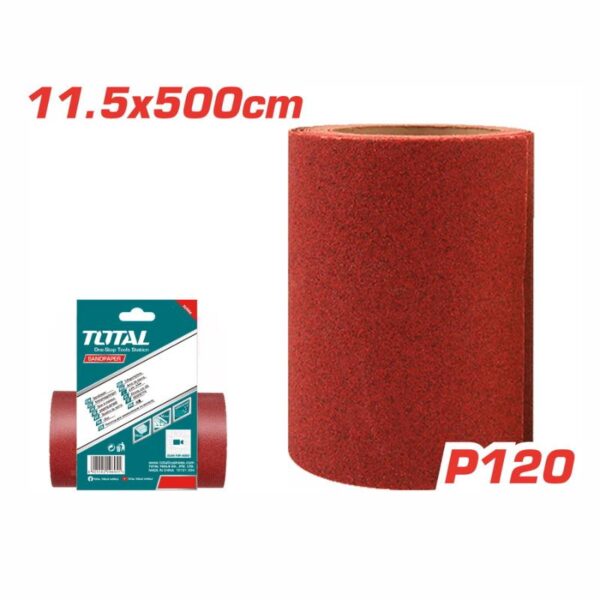 Total Sand Paper Suitable For Sanding Wood, Wall And Metal 11.5 X 500Cm P120 Tac761204