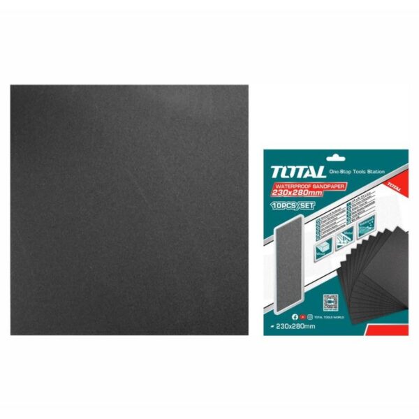 Total Waterproof Sand Paper For Sanding Wood, Wall, Paint, Plastic, Stone, Metal, And Glass 230 X 280Mm P240 Tac7724001
