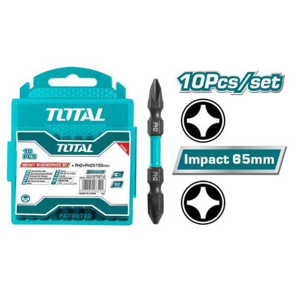Total Screw Driver Bit Impact 65Mm 10Pcs Set Tacim16Hl133
