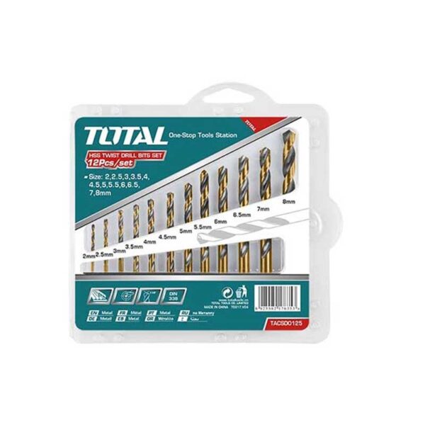 Total Hss Twisted Drill Bit Set 12Pcs Tacsd0125