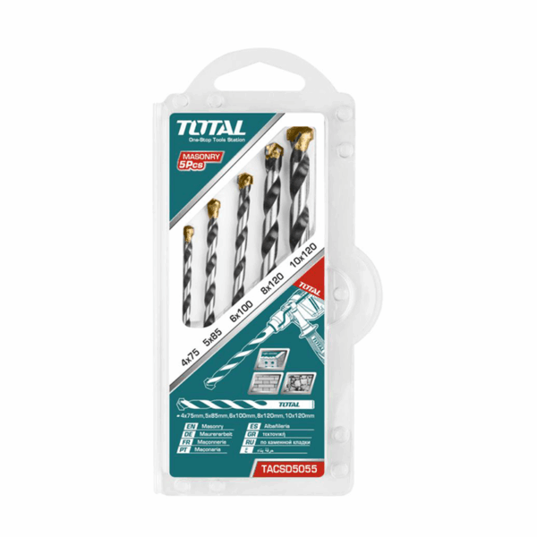 Total Drill Bit Set Masonry 5Pcs Tacsd5055