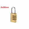Total Brass 3 Digit Combination Padlock 3 x 30mm, Password Combination Can Be Customized TBCK37303