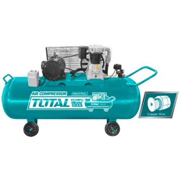Total Air Compressor Belt Driving System, 2 Cylinder Compressor, Copper Wire Induction Motor 500L 5.5Kw 380V Tc1755002