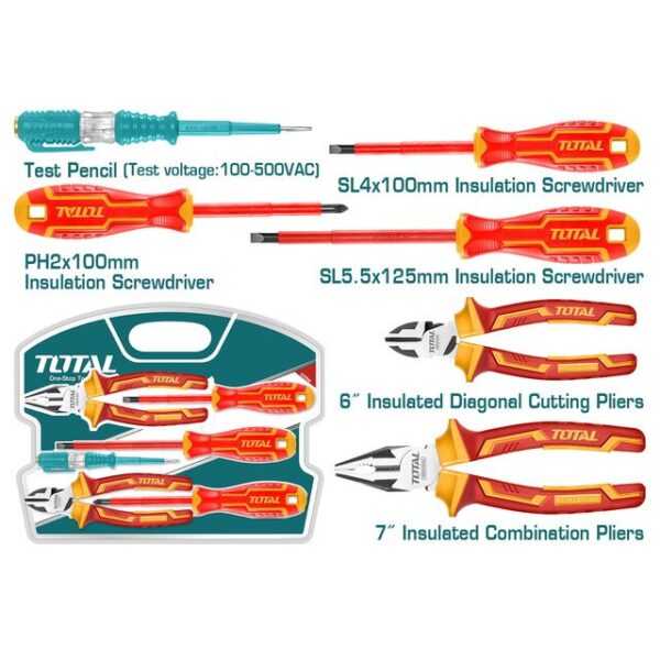 Total Tool Box Hand Tools 6Pcs Set Insulated Thkist3062