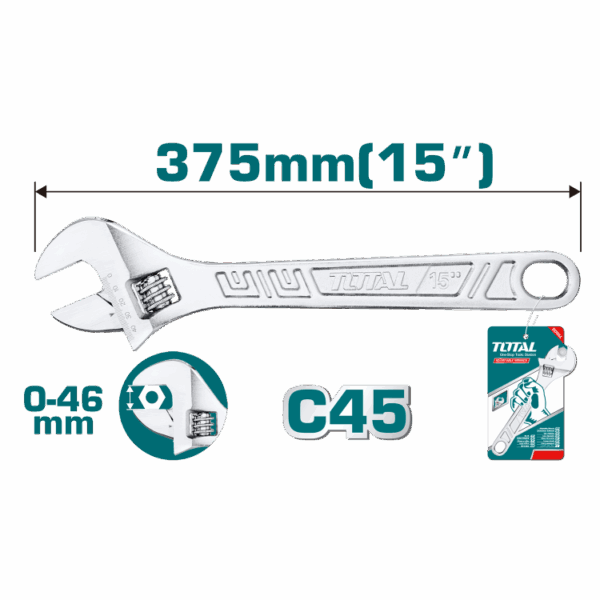 Total Adjustable Wrench 15&Quot; Tht1010153