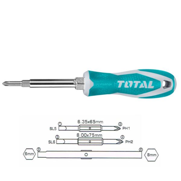 Total Screw Driver 6In1 Set Tht2506076