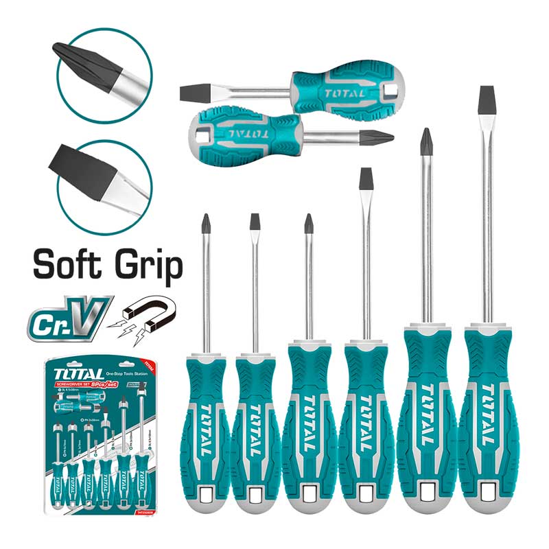 Total Screw Driver 8Pcs Set Tht250608
