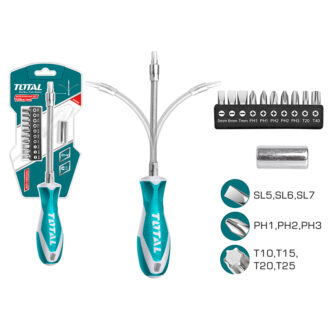Total Flexible Shaft Screwdriver Set 12pcs THT250FL1206