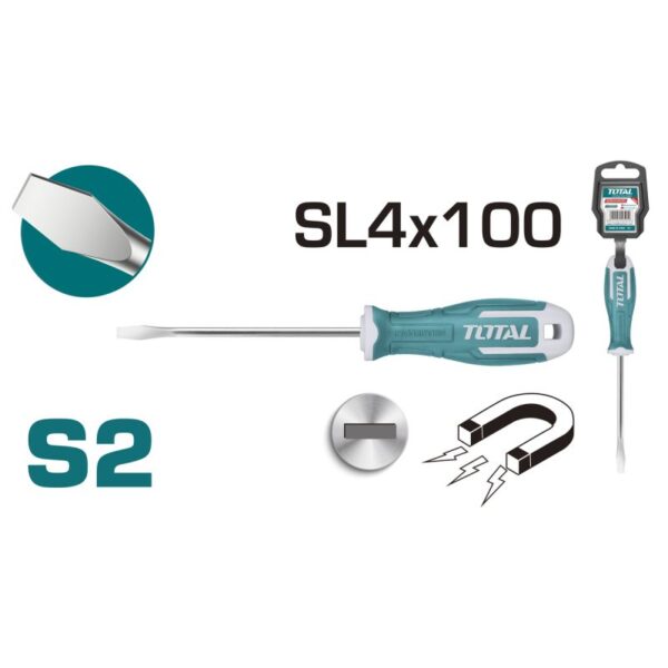 Total Slotted Screw Driver Sl4 X 100Mm Tht264100