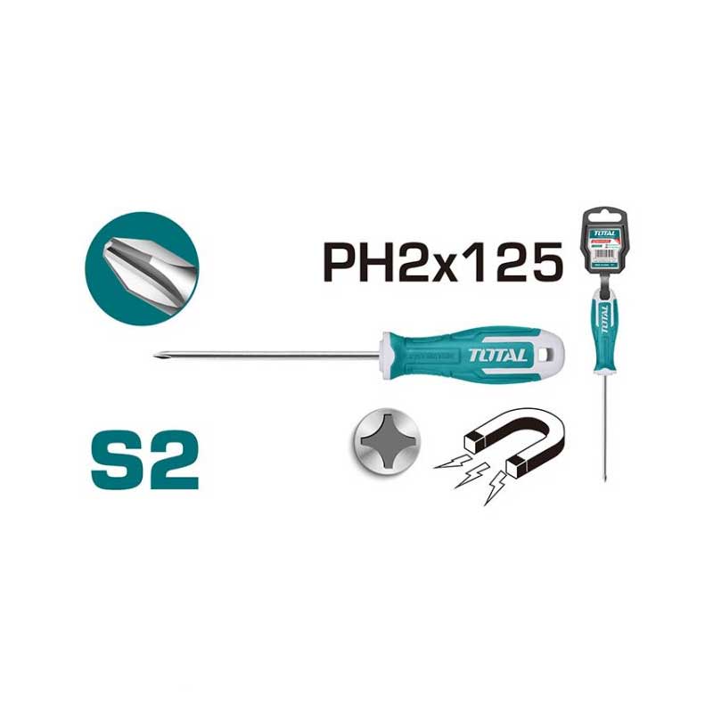 Total Phillips Screw Driver Ph2 X 125Mm Tht26Ph2125