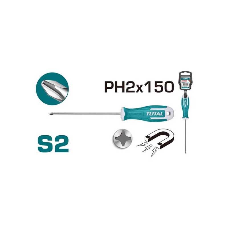 Total Phillips Screw Driver Ph2 X 150Mm Tht26Ph2150