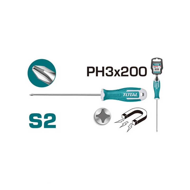 Total Phillips Screw Driver Ph3 X 200Mm Tht26Ph3200