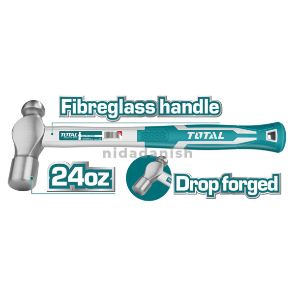 Total Ball Pein Hammer 660G Fibreglass Handle Tht74246