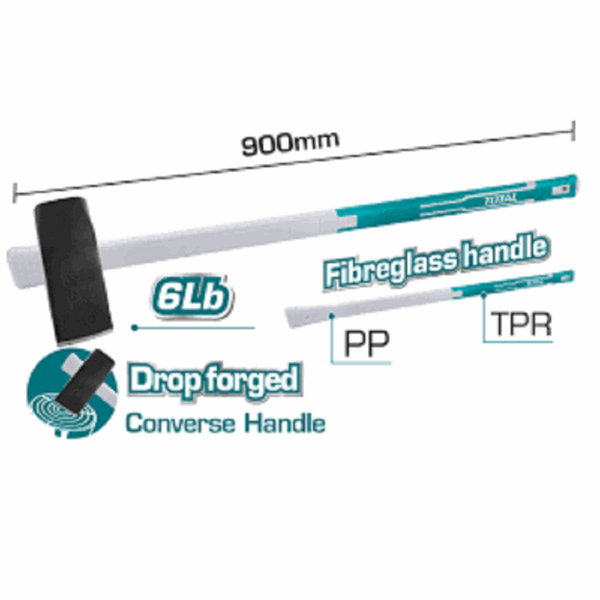 Total Splitting Wedge/Stoning Hammer 2.7Kg Tht78206D