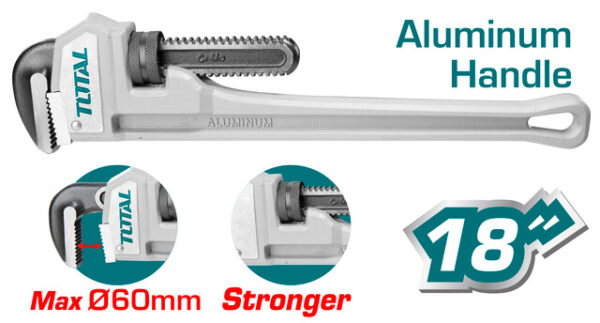 Total Pipe Wrench Aluminium Handle 18&Quot; Thtal17186