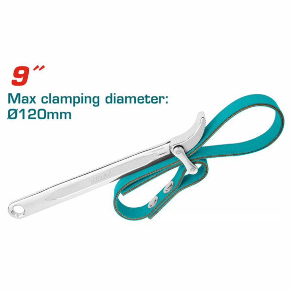 Total Belt Strap Wrench Rubber And Nylon Belts 500Mm 9&Quot; Thtbpw0906