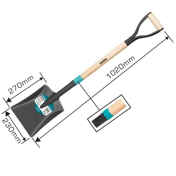 Total Garden Steel Shovel With Wooden Handle Ththw0102