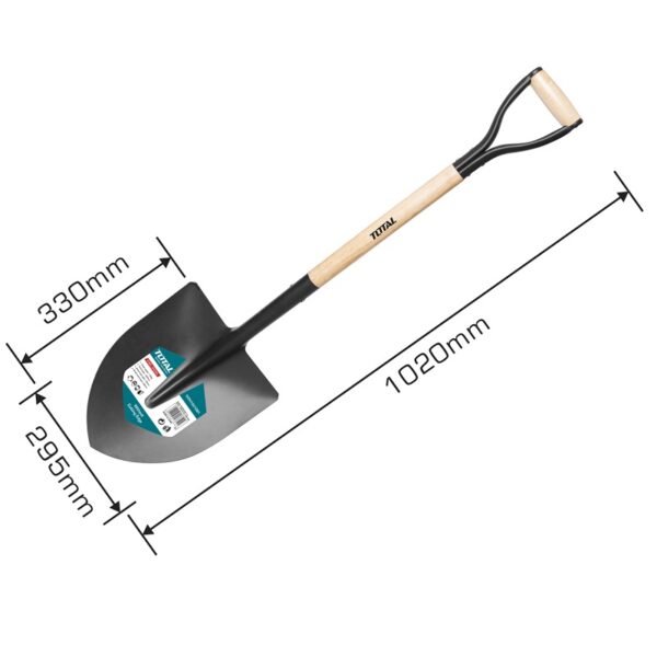 Total Garden Steel Shovel With Wooden Handle Ththw0103