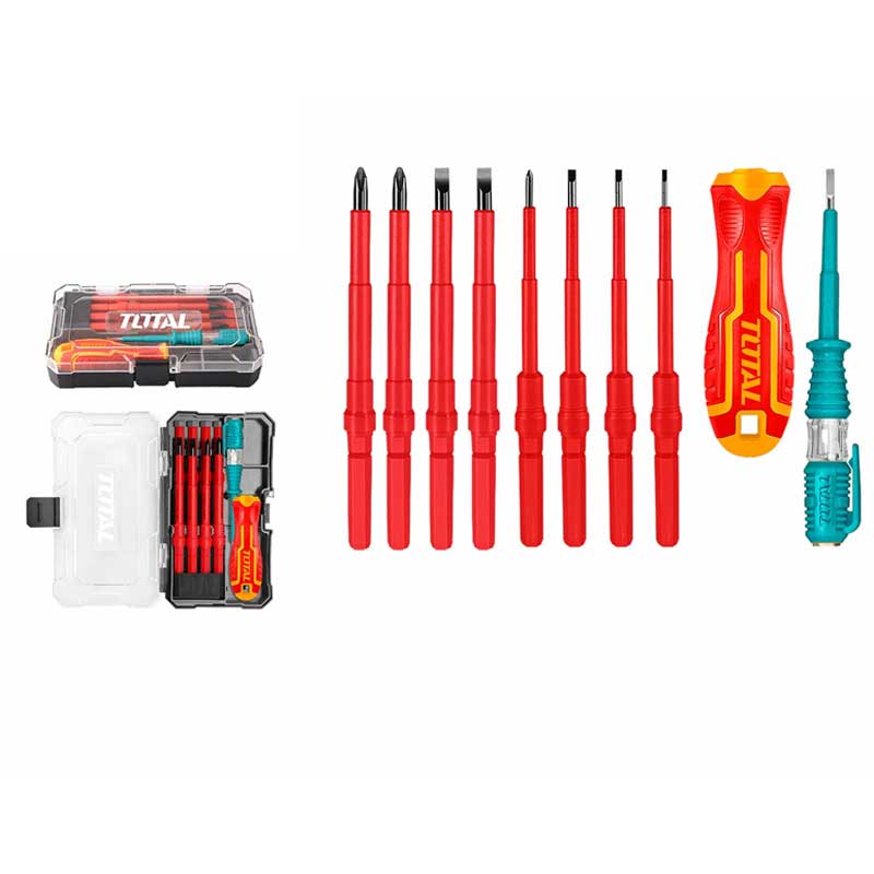 Total Screw Driver Interchangeable 10Pcs Set Insulated Thtis5106