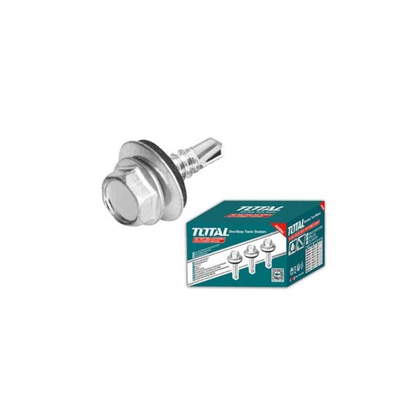 Total Self Drilling Hex Screw With Rubber Washer, Zinc Plated 14X1&Quot; (6.3X25Mm) 300Pcs Thwhd1411