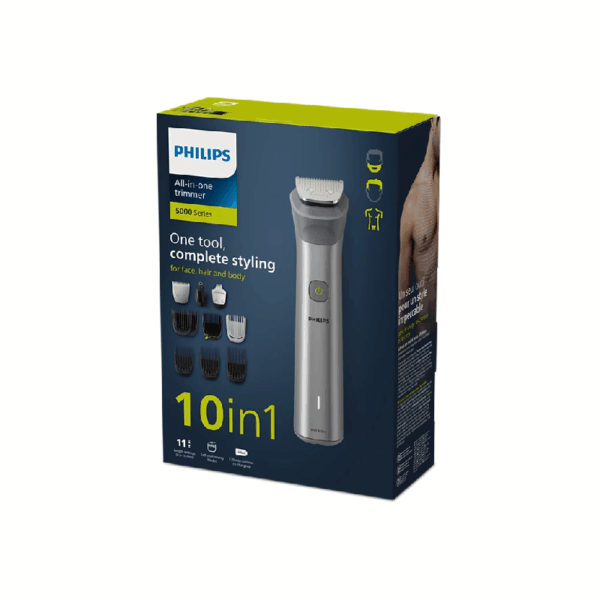 Philips All-In-One Cordless Trimmer With 10In1 Multi Groom Kit, 120Min Runtime, Beardsense Technology, Self-Sharpening Steel Blades Mg5920