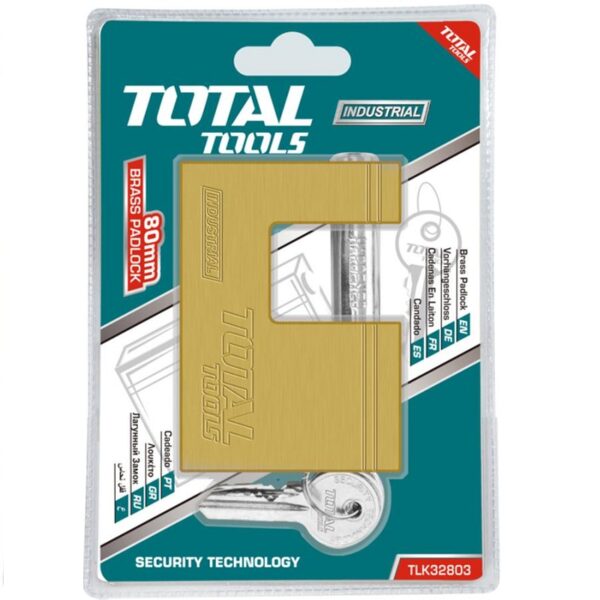 Total Brass Block Padlock 80Mm Heavy Duty Tlk32803