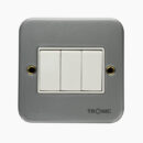 Tronic Metal Clad 3 Gang 2 Way Switch