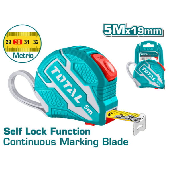 Total Steel Measuring Tape 5M X 19Mm Tmt126251
