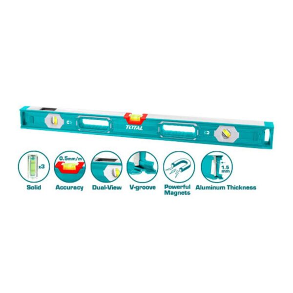 Total Spirit Level With 2Pcs Powerful Magnets 80Cm Tmt28056