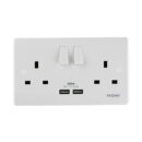 Tronic Twin Switch Socket with 2 USB