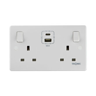 Tronic Twin Switch Socket With Usb + Type C