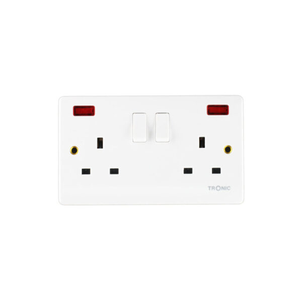 Tronic Twin Switch Socket With Neon Standard