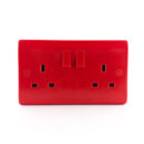 Tronic Red Twin Switch Socket