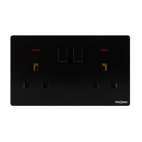 Tronic Twin Switch Socket With Neon