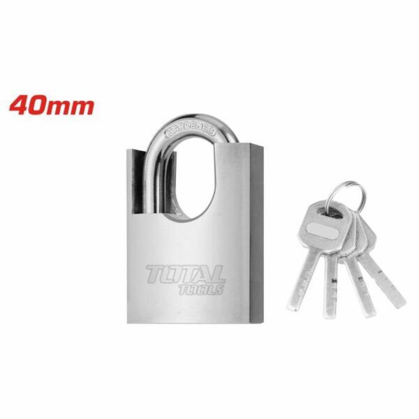 Total Anti Prying Steel Padlock 40Mm With Iron Brass &Amp; Special Design Cylinder, 4 Iron Keys Tslk35401