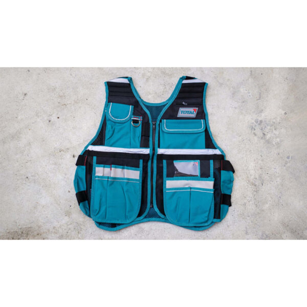 Total Tool Vest With 12 Pockets And 1 Hammer Holder Empty Ttvt1601