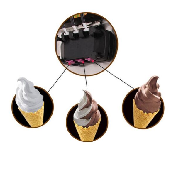 Generic Commercial Table Top Soft Serve Ice Cream Machine With 3 Dispensers 20L/H