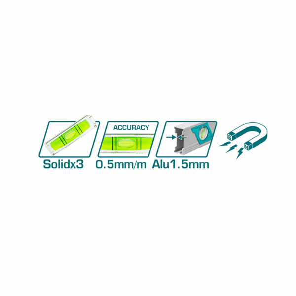 Total Spirit Level With Powerful Magnets 100Cm Tmt210086M