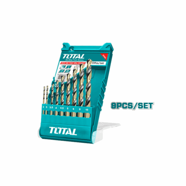 Total Drill Bit Set Hss Twisted Pack Of 9 Tacsd0095