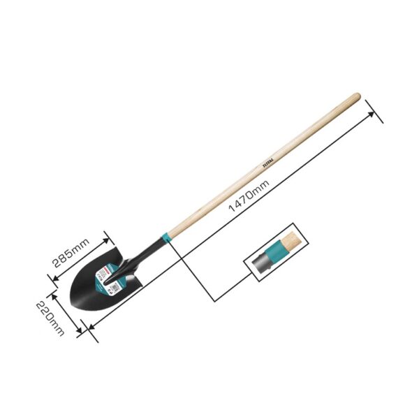Total Garden Steel Shovel With Wooden Handle Ththw0201