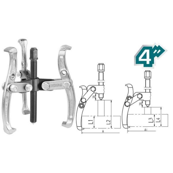 Total Gear Puller 3 Jaws 4&Quot; Thtgp346