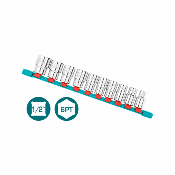 Total Socket Spanner Set 1/2&Quot; Pack Of 10 Tht121101